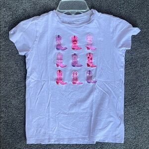 Crewcuts Lavender Cowgirl Boots Tee | Graphic T-Shirt | Girls Large (10–12)